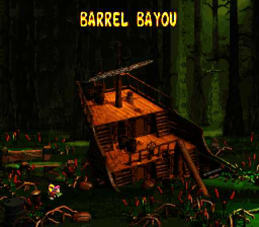 Donkey Kong Country 2: Diddy's Kong Quest Super NES Screenshot: Barrel Bayou is the first stop here.