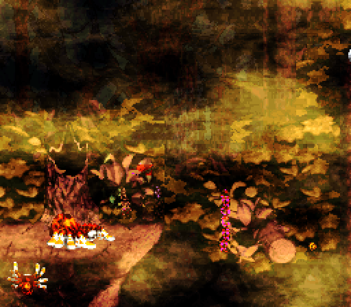 Donkey Kong Country 2: Diddy's Kong Quest Super NES Screenshot: As a spider I'll need to use webs to cross large gaps.