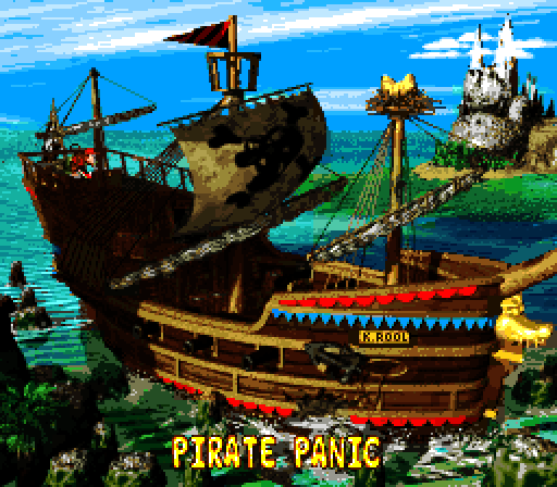 Donkey Kong Country 2: Diddy's Kong Quest Super NES Screenshot: Starting out with Pirate Panic.
