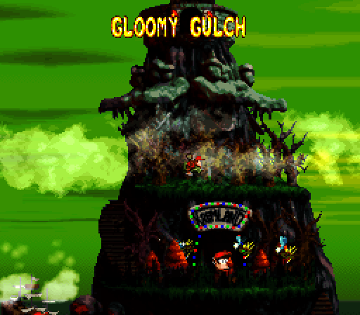 Donkey Kong Country 2: Diddy's Kong Quest Super NES Screenshot: The next section of the game is rather gloomy...
