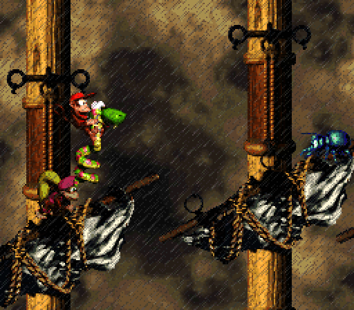 Donkey Kong Country 2: Diddy's Kong Quest Super NES Screenshot: This snake will help you out.