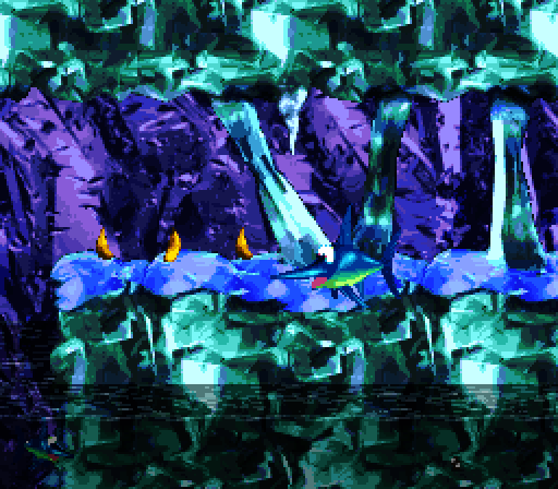 Donkey Kong Country 2: Diddy's Kong Quest Super NES Screenshot: Oops, the water level dropped...I'll need to hop back to water.