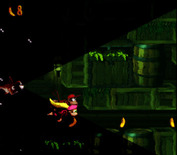 Donkey Kong Country 2: Diddy's Kong Quest for Super NES - It's dark here, but that fish with the light will help me out.