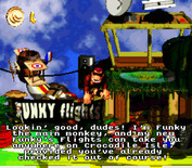 Donkey Kong Country 2: Diddy's Kong Quest for Super NES - Funky's Flights allows you to easily revisit levels.