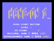Hang-On II for Sega SG-1000 - Title screen.