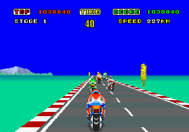 Hang-On Arcade Screenshot: Off to a slow start, I have some catching up to do...