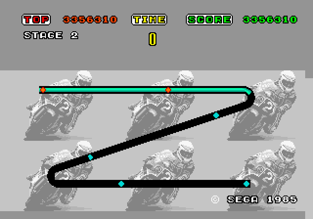Hang-On Arcade Screenshot: Here's how far I made it...