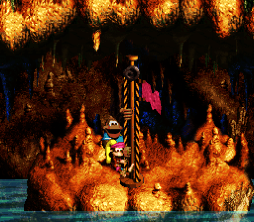 Donkey Kong Country 3: Dixie Kong's Double Trouble! Super NES Screenshot: I reached the finish line!