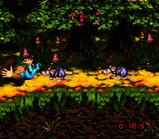Donkey Kong Country 3: Dixie Kong's Double Trouble! Super NES Screenshot: Oops, a rat got me!