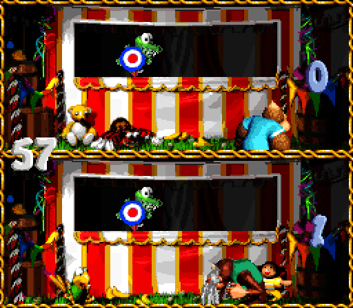 Donkey Kong Country 3: Dixie Kong's Double Trouble! Super NES Screenshot: Hit the targets as fast as you can!