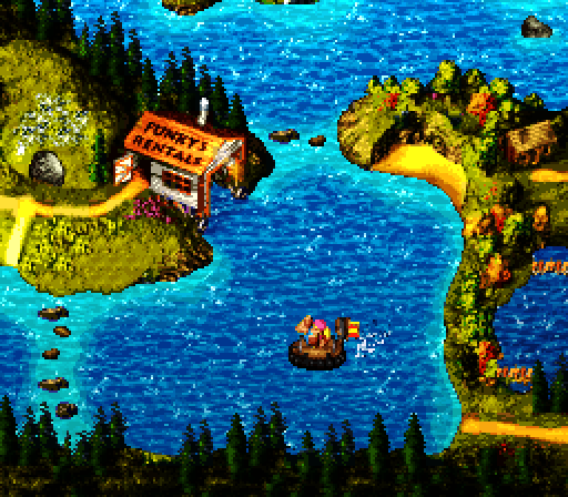 Donkey Kong Country 3: Dixie Kong's Double Trouble! Super NES Screenshot: Game start.