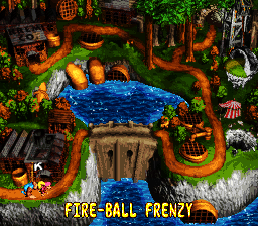 Donkey Kong Country 3: Dixie Kong's Double Trouble! Super NES Screenshot: Ready for Fire-Ball Frenzy?