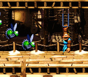 Donkey Kong Country 3: Dixie Kong's Double Trouble! for Super NES - You'll need careful timing to get past the hornets.