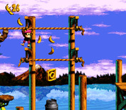 Donkey Kong Country 3: Dixie Kong's Double Trouble! for Super NES - Climbing ropes...