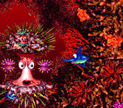 Donkey Kong Country 3: Dixie Kong's Double Trouble! for Super NES - The spikey end of level boss...you'll battle as a fish this time!