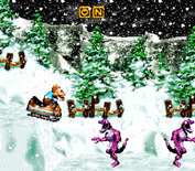 Donkey Kong Country 3: Dixie Kong's Double Trouble! for Super NES - A bit of a blizzard makes this area tougher to see.