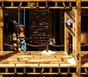 Donkey Kong Country 3: Dixie Kong's Double Trouble! for Super NES - Hang on the handles to open doors.