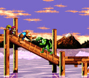 Donkey Kong Country 3: Dixie Kong's Double Trouble! for Super NES - This croc doesn't look friendly...