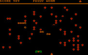 Fuzzy Worm for IBM PC/Compatibles - Shoot the incoming centipede!