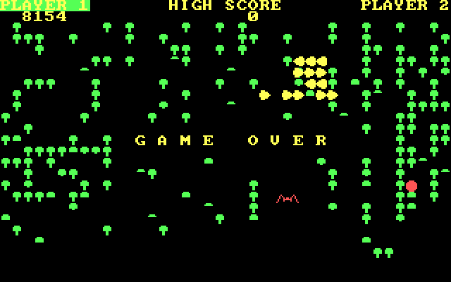 Mushroom Mania IBM PC/Compatibles Screenshot: Game over.
