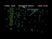 Mushroom Mania for Commodore 16 & Plus/4 - The next centipede appears...