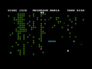 Mushroom Mania for Commodore 16 & Plus/4 - You can shoot mushrooms, but more will be created...