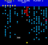 Mushroom Mania for Oric - 300 points for shooting the spider.