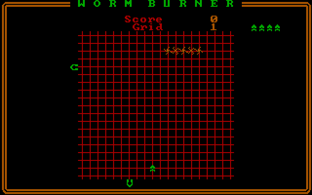 Worm Burner IBM PC/Compatibles Screenshot: Game start.