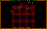 Worm Burner for IBM PC/Compatibles - Game over; play again?