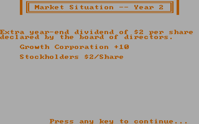 Computer Stocks & Bonds IBM PC/Compatibles Screenshot: Here's the situation...