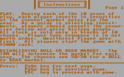 Computer Stocks & Bonds for IBM PC/Compatibles - Game instructions.