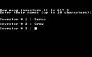 Computer Stocks & Bonds for IBM PC/Compatibles - Setting up players for a new game.