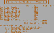 Computer Stocks & Bonds for IBM PC/Compatibles - Portfolio screen; what action do you want?