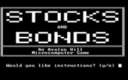 Computer Stocks & Bonds for IBM PC/Compatibles - Title screen.