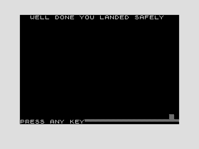 Escape From Manhattan ZX81 / Timex Sinclair 1000 Screenshot: This time I landed successfully.