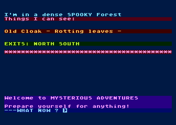 Golden Baton, The Atari 8-bit Screenshot: Starting location.