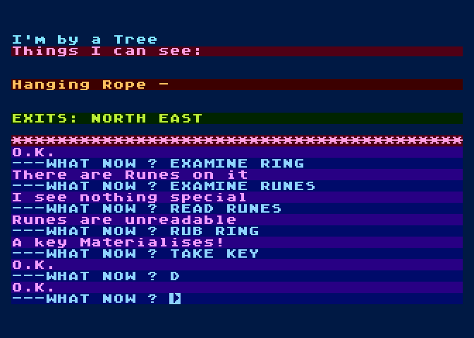 Golden Baton, The Atari 8-bit Screenshot: Runes are unreadable for the moment.