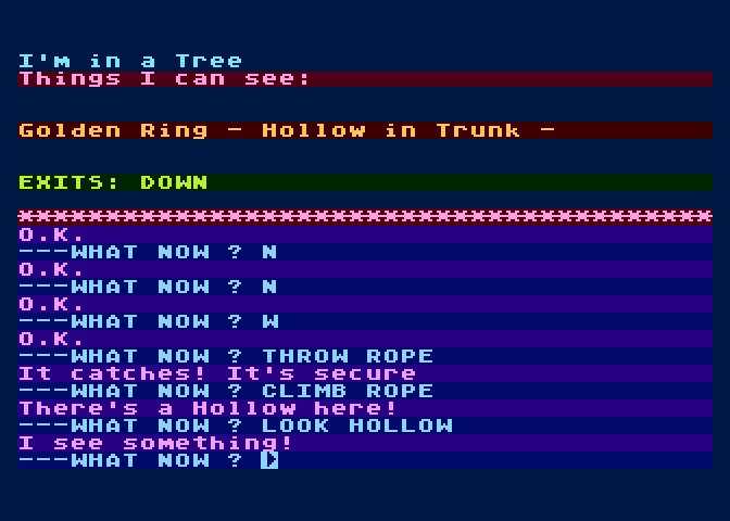 Golden Baton, The Atari 8-bit Screenshot: Found something in a tree!