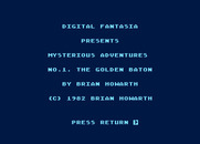 Golden Baton, The for Atari 8-bit - Title screen.