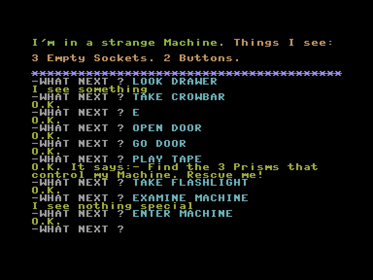 Time Machine, The Commodore 16 & Plus/4 Screenshot: I found a strange machine...