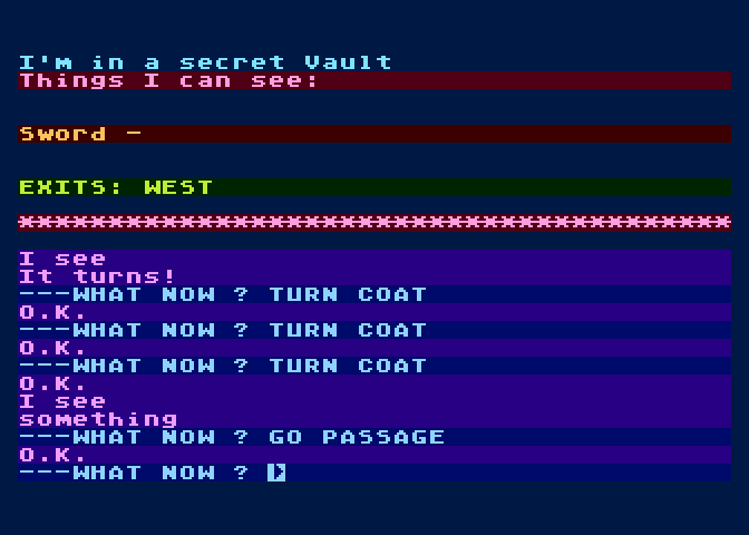 Arrow of Death: Part I Atari 8-bit Screenshot: A secret passage!