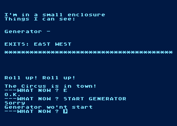 Circus Atari 8-bit Screenshot: The game also lets you turn off the color highlighting.