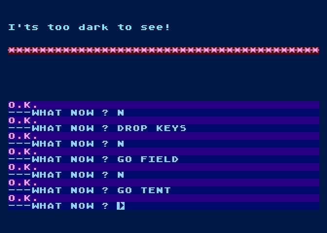 Circus Atari 8-bit Screenshot: It's too dark to see in here!
