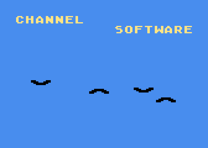 Circus Atari 8-bit Screenshot: Introduction; the bats form into the number 8 in the logo.