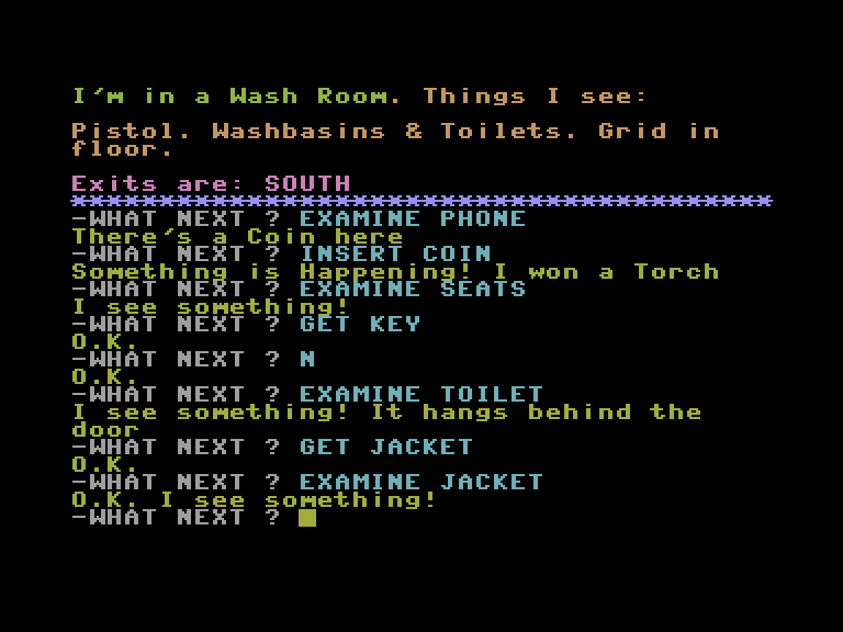 Waxworks Commodore 16 & Plus/4 Screenshot: Finding some stuff...