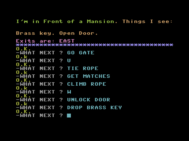 Ten Little Indians Commodore 16 & Plus/4 Screenshot: In front of a mansion.