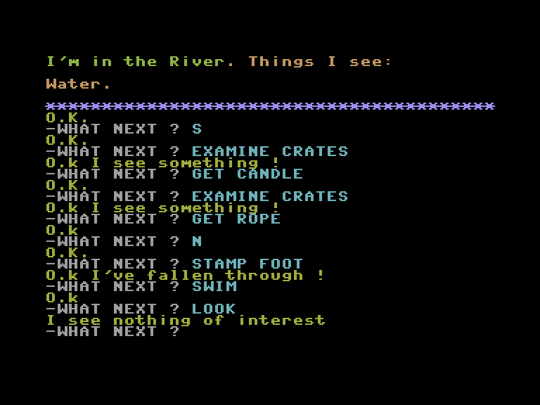 Ten Little Indians Commodore 16 & Plus/4 Screenshot: I'm in the water now...