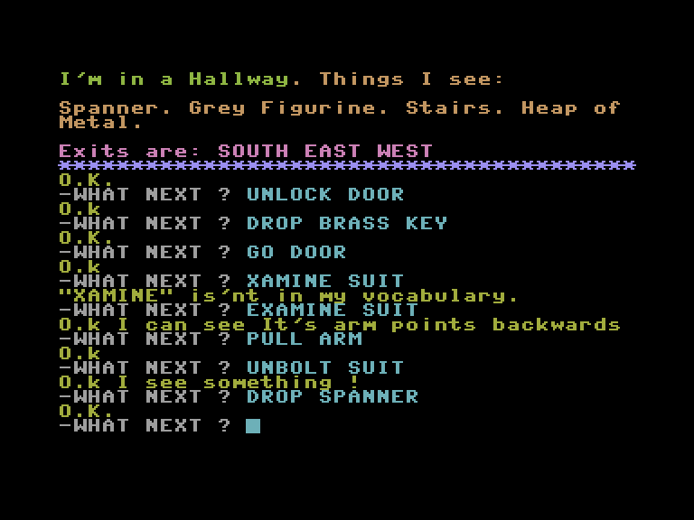 Ten Little Indians Commodore 16 & Plus/4 Screenshot: You can drop items you don't need anymore.