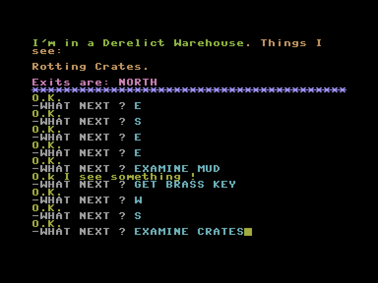 Ten Little Indians Commodore 16 & Plus/4 Screenshot: Rotting crates? Better search these things!