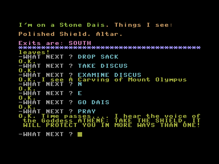 Perseus & Andromeda Commodore 16 & Plus/4 Screenshot: Time passes...